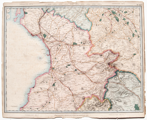 antique map of England, Wales and Scotland Railways and Stations Cruchley 1862